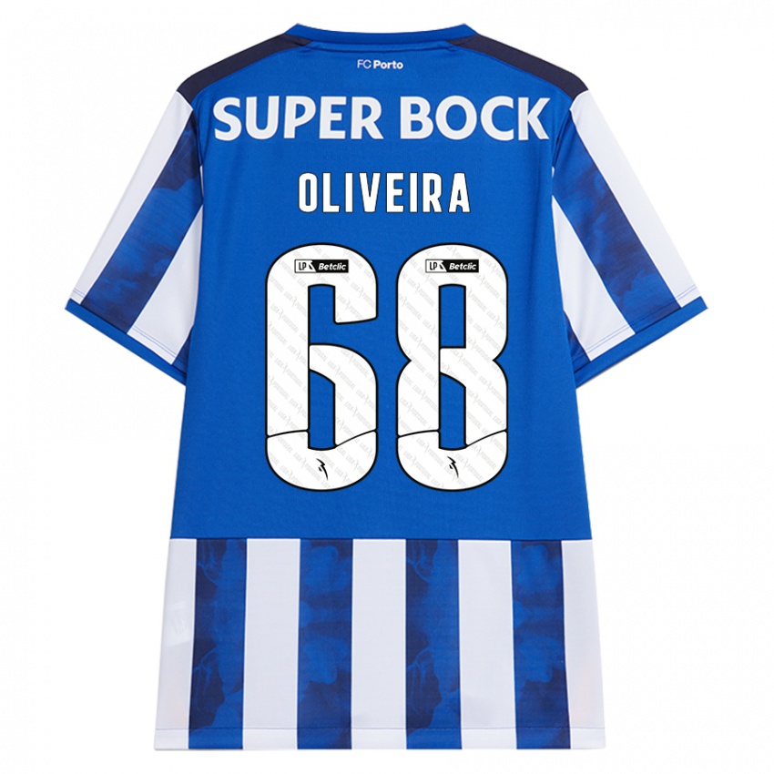 Niño Camiseta André Oliveira #68 Azul Blanco 1ª Equipación 2024/25 La Camisa