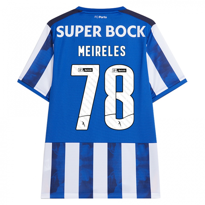 Niño Camiseta Jorge Meireles #78 Azul Blanco 1ª Equipación 2024/25 La Camisa