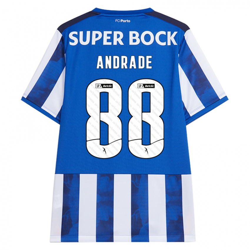 Niño Camiseta Domingos Andrade #88 Azul Blanco 1ª Equipación 2024/25 La Camisa