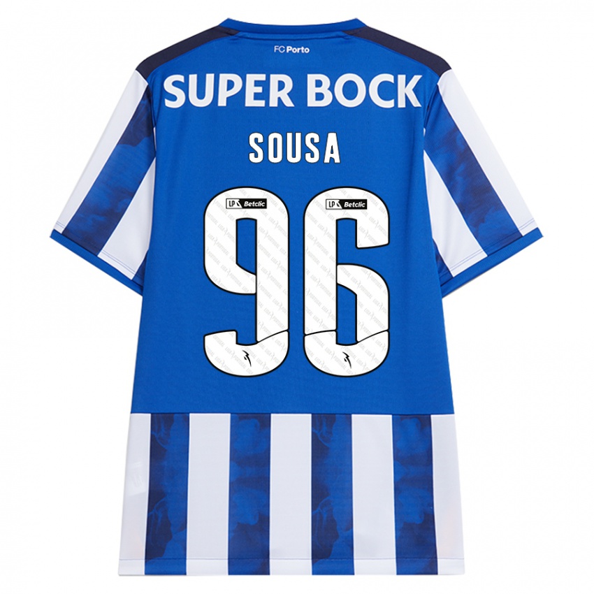 Niño Camiseta Filipe Sousa #96 Azul Blanco 1ª Equipación 2024/25 La Camisa