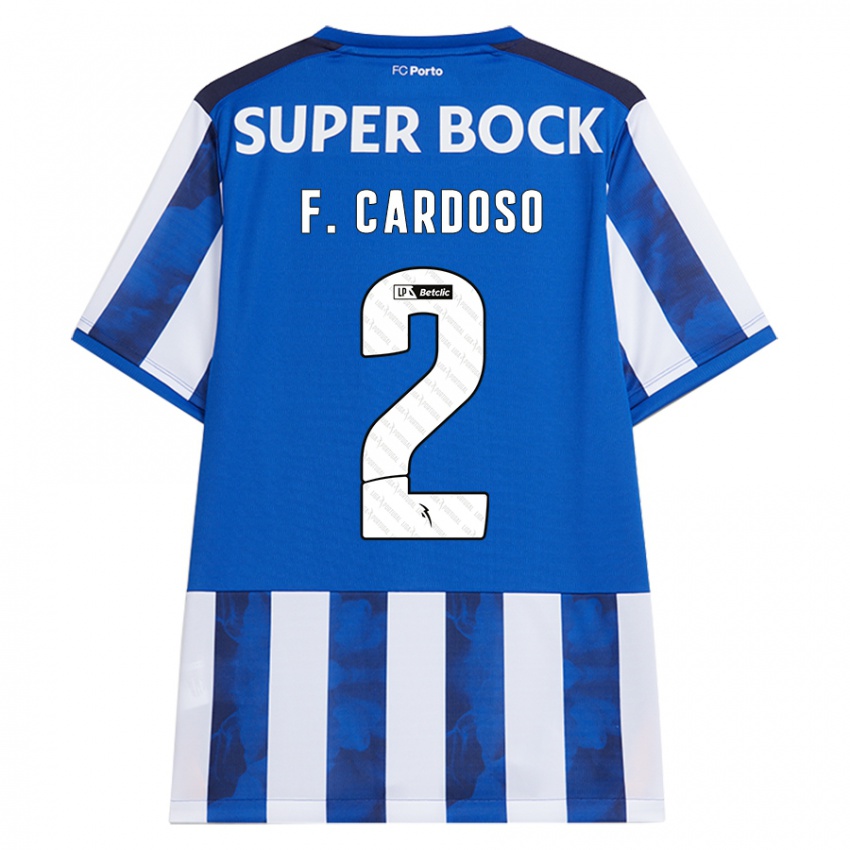 Niño Camiseta Fabio Cardoso #2 Azul Blanco 1ª Equipación 2024/25 La Camisa