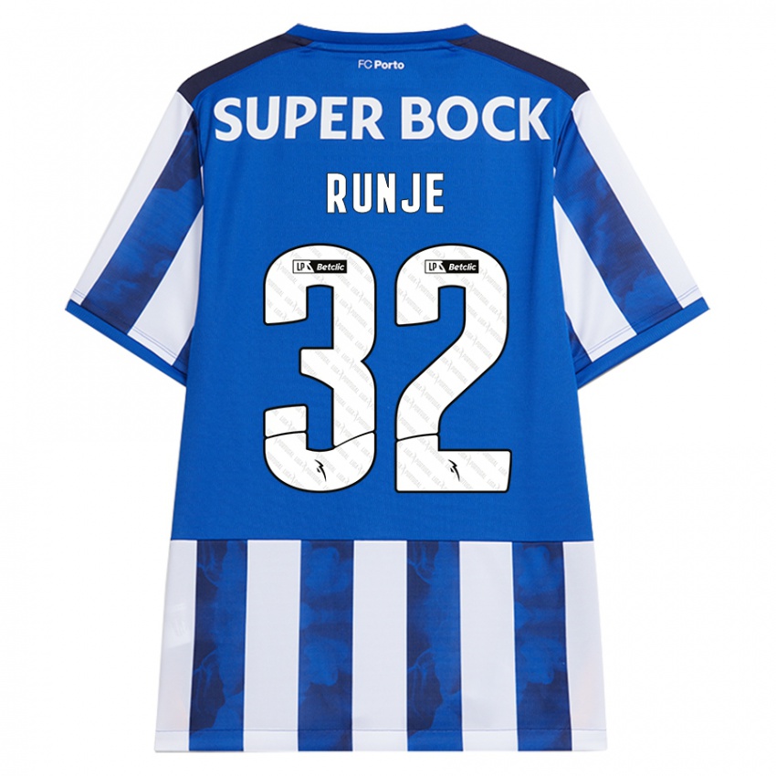 Niño Camiseta Roko Runje #32 Azul Blanco 1ª Equipación 2024/25 La Camisa