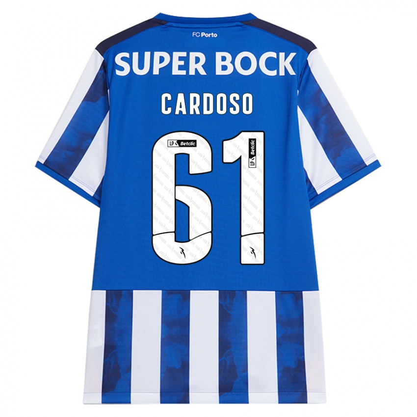 Niño Camiseta Ivan Cardoso #61 Azul Blanco 1ª Equipación 2024/25 La Camisa