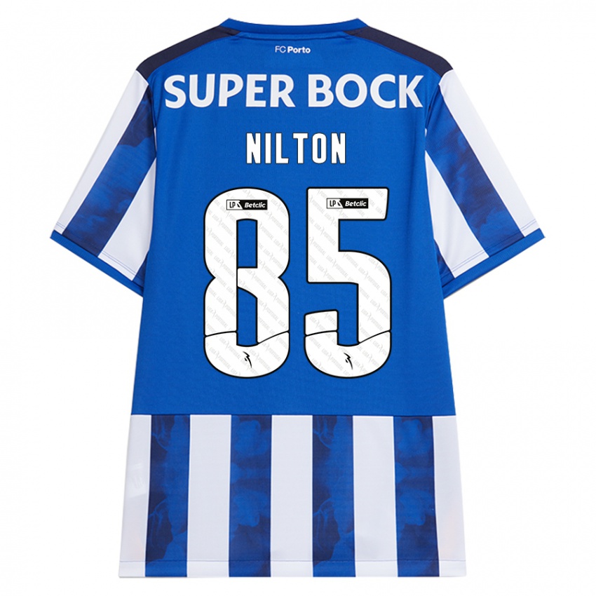 Niño Camiseta Nilton #85 Azul Blanco 1ª Equipación 2024/25 La Camisa