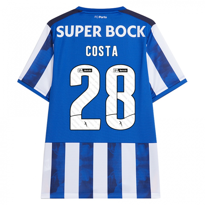 Niño Camiseta Bruno Costa #28 Azul Blanco 1ª Equipación 2024/25 La Camisa