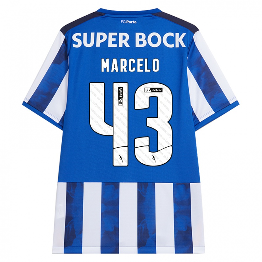 Niño Camiseta Joao Marcelo #43 Azul Blanco 1ª Equipación 2024/25 La Camisa