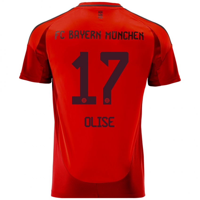 Niño Camiseta Michael Olise #17 Rojo 1ª Equipación 2024/25 La Camisa