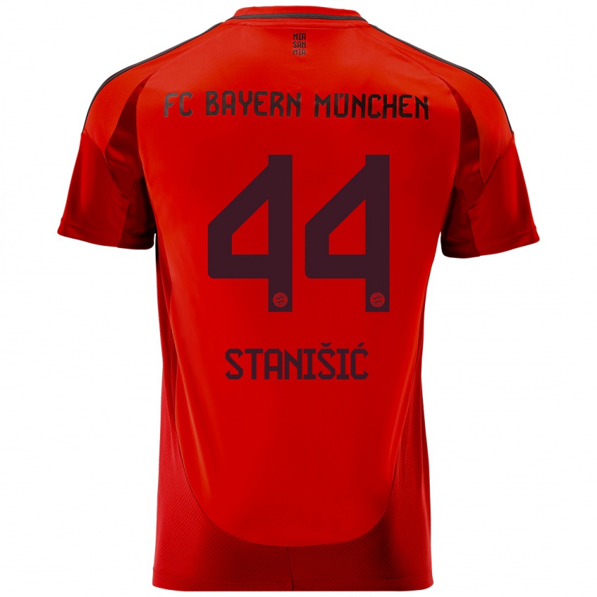 Niño Camiseta Josip Stanisic #44 Rojo 1ª Equipación 2024/25 La Camisa