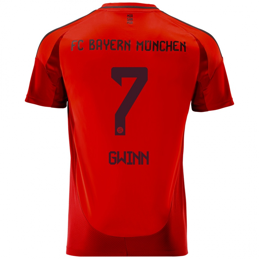 Niño Camiseta Giulia Gwinn #7 Rojo 1ª Equipación 2024/25 La Camisa