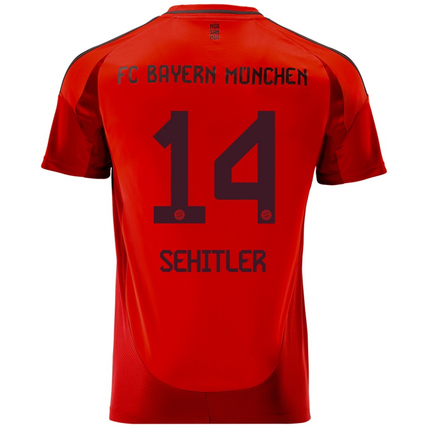 Niño Camiseta Alara Şehitler #14 Rojo 1ª Equipación 2024/25 La Camisa