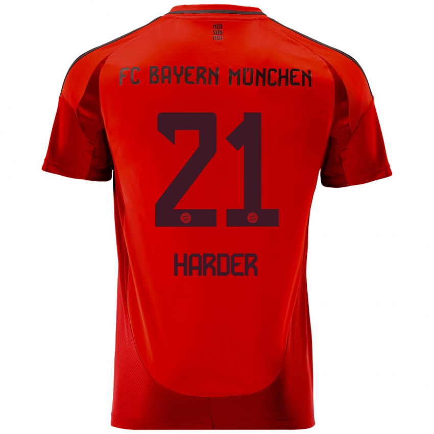 Niño Camiseta Pernille Harder #21 Rojo 1ª Equipación 2024/25 La Camisa