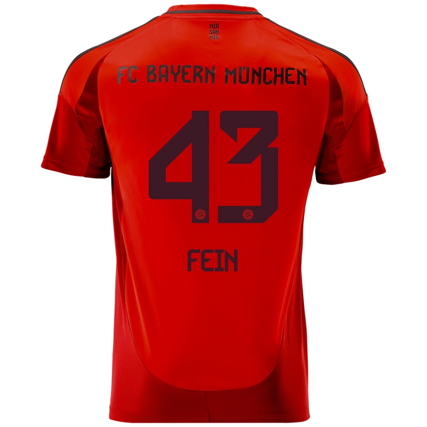 Niño Camiseta Adrian Fein #43 Rojo 1ª Equipación 2024/25 La Camisa