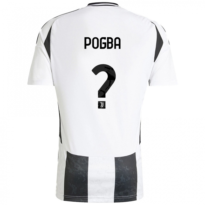 Niño Camiseta Paul Pogba #0 Blanco Negro 1ª Equipación 2024/25 La Camisa