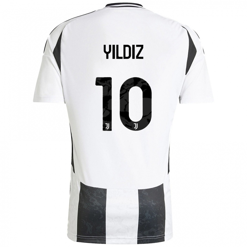 Niño Camiseta Kenan Yildiz #10 Blanco Negro 1ª Equipación 2024/25 La Camisa