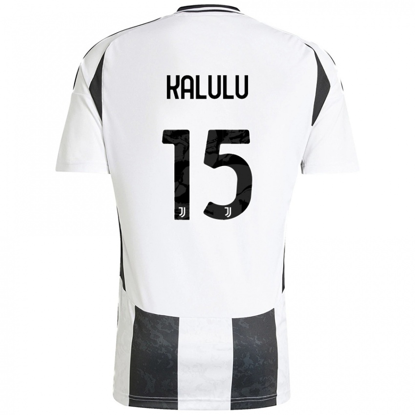 Niño Camiseta Pierre Kalulu #15 Blanco Negro 1ª Equipación 2024/25 La Camisa