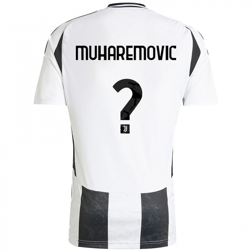 Niño Camiseta Tarik Muharemovic #0 Blanco Negro 1ª Equipación 2024/25 La Camisa