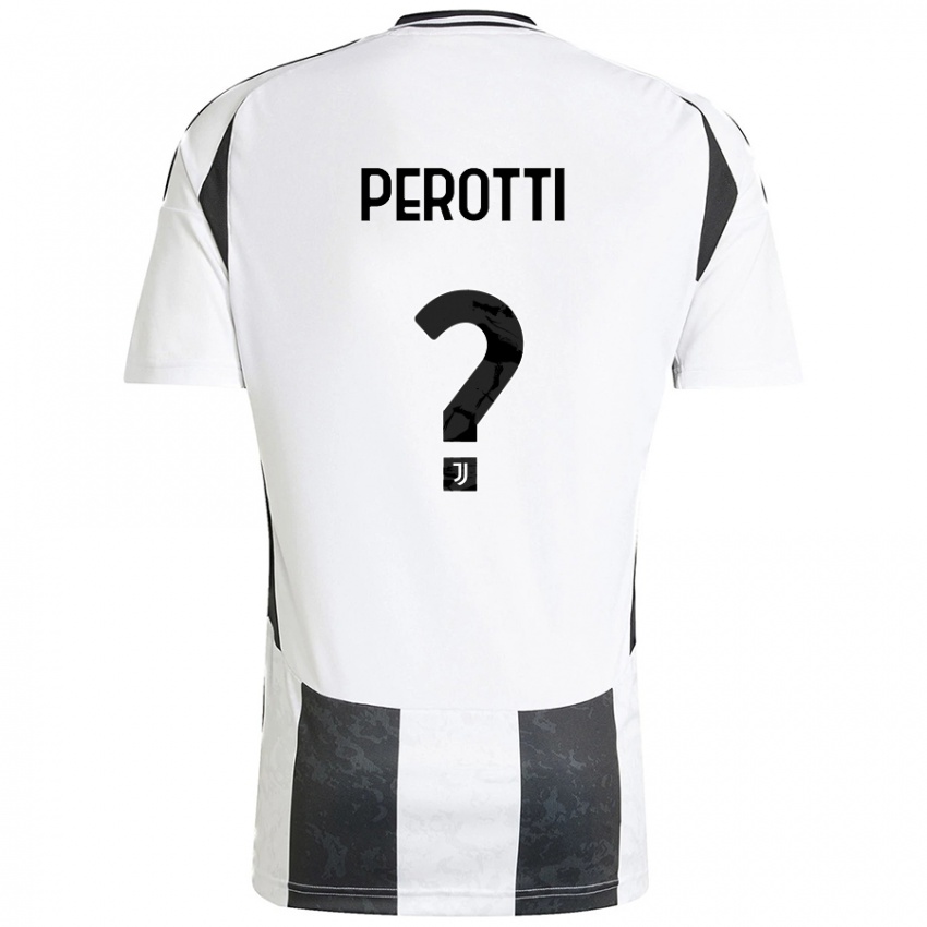 Niño Camiseta Clemente Perotti #0 Blanco Negro 1ª Equipación 2024/25 La Camisa