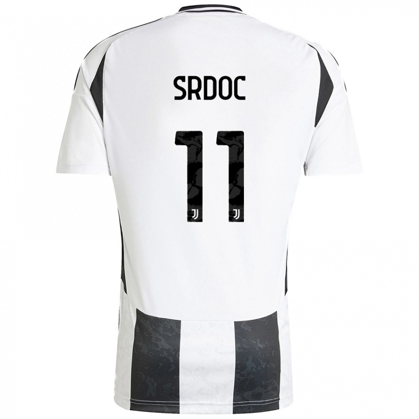 Niño Camiseta Ivano Srdoc #11 Blanco Negro 1ª Equipación 2024/25 La Camisa