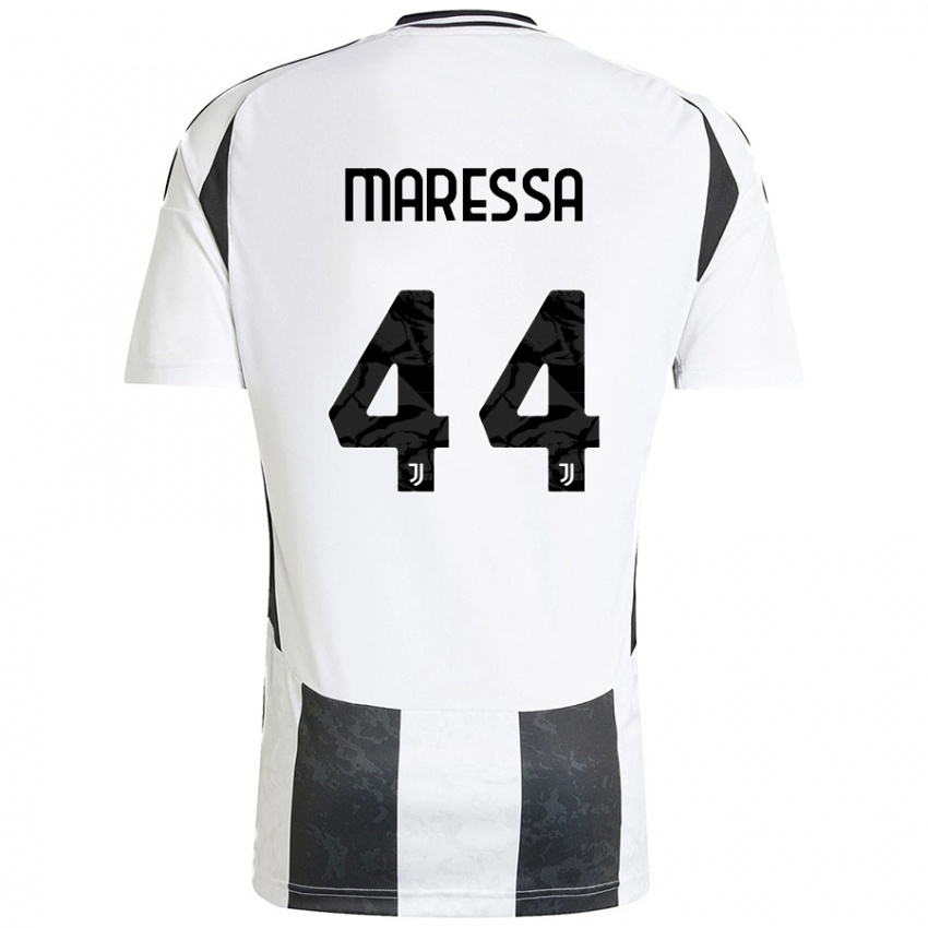 Niño Camiseta Tommaso Maressa #44 Blanco Negro 1ª Equipación 2024/25 La Camisa