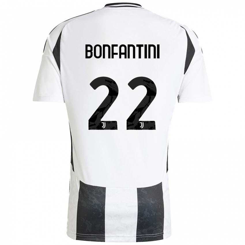 Niño Camiseta Agnese Bonfantini #22 Blanco Negro 1ª Equipación 2024/25 La Camisa