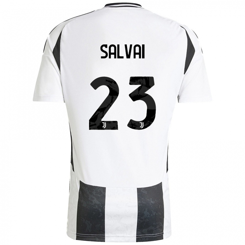 Niño Camiseta Cecilia Salvai #23 Blanco Negro 1ª Equipación 2024/25 La Camisa