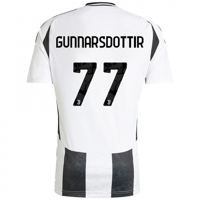 Niño Camiseta Sara Bjork Gunnarsdottir #77 Blanco Negro 1ª Equipación 2024/25 La Camisa