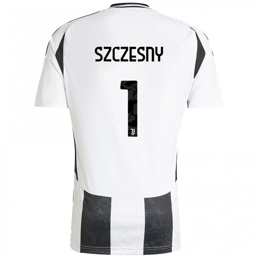 Niño Camiseta Wojciech Szczesny #1 Blanco Negro 1ª Equipación 2024/25 La Camisa