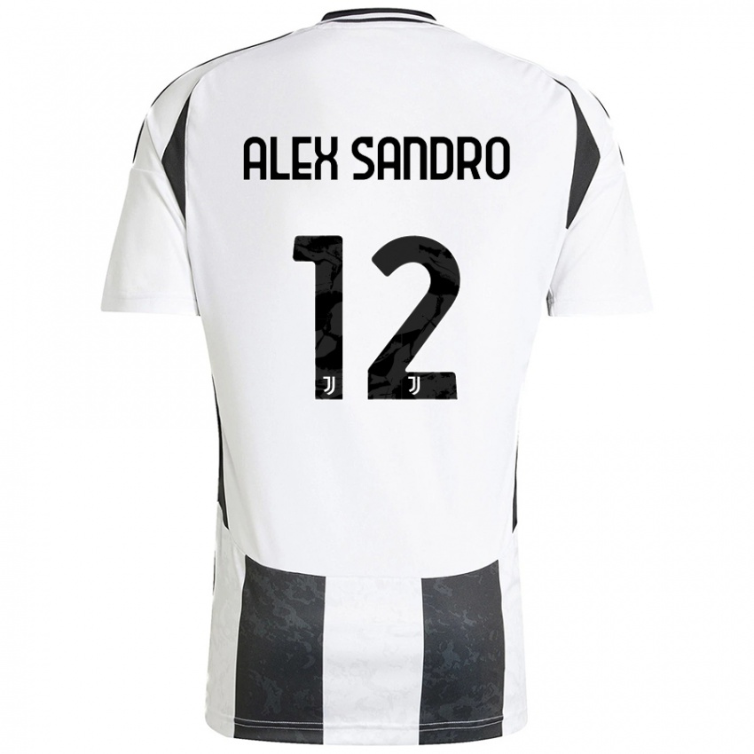 Niño Camiseta Alex Sandro #12 Blanco Negro 1ª Equipación 2024/25 La Camisa