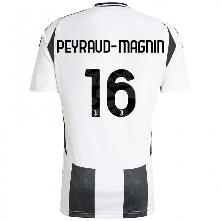 Niño Camiseta Pauline Peyraud-Magnin #16 Blanco Negro 1ª Equipación 2024/25 La Camisa