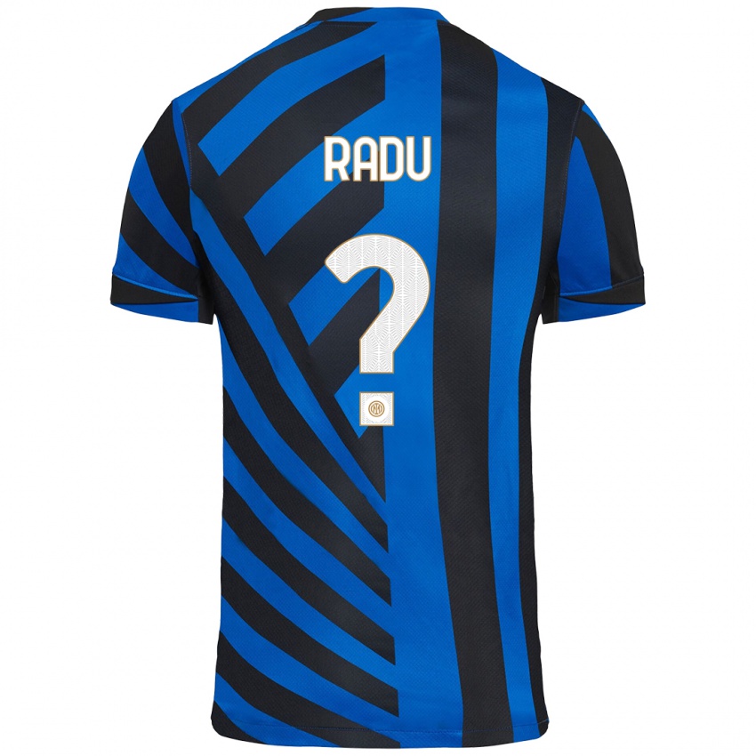 Niño Camiseta Andrei Radu #0 Azul Negro 1ª Equipación 2024/25 La Camisa