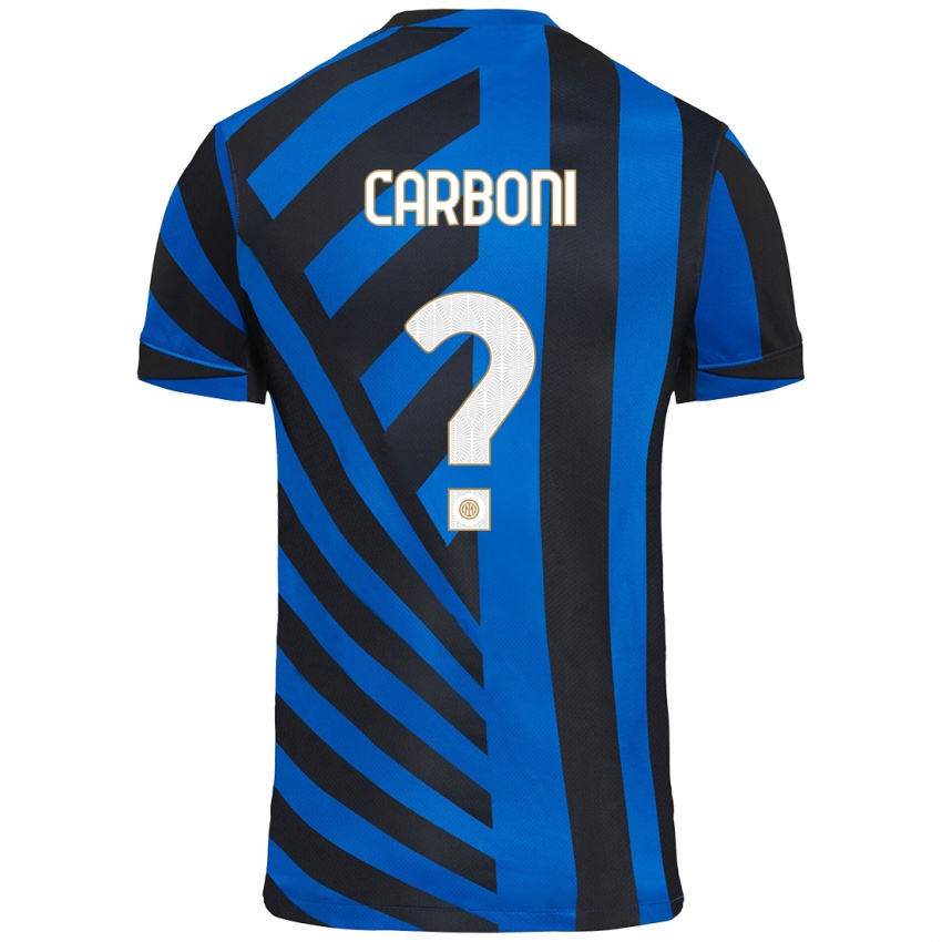 Niño Camiseta Franco Carboni #0 Azul Negro 1ª Equipación 2024/25 La Camisa