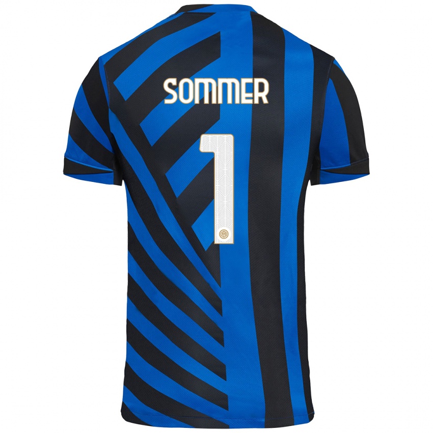 Niño Camiseta Yann Sommer #1 Azul Negro 1ª Equipación 2024/25 La Camisa