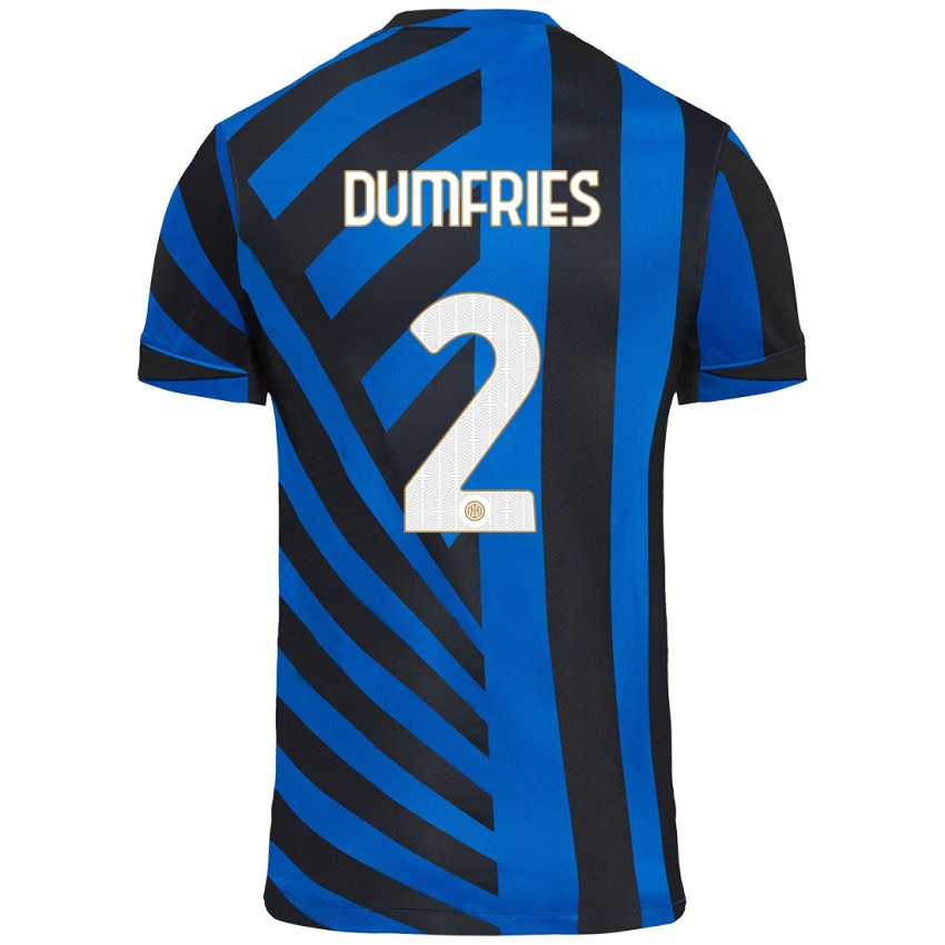 Niño Camiseta Denzel Dumfries #2 Azul Negro 1ª Equipación 2024/25 La Camisa