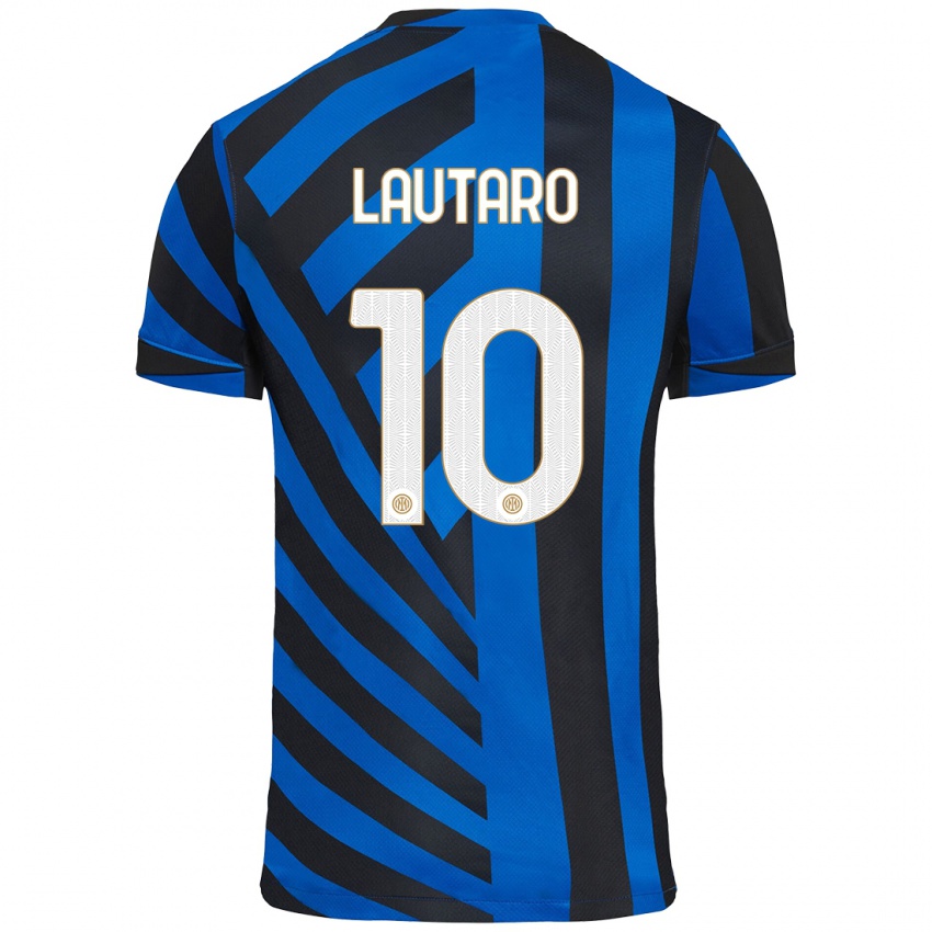 Niño Camiseta Lautaro Martínez #10 Azul Negro 1ª Equipación 2024/25 La Camisa