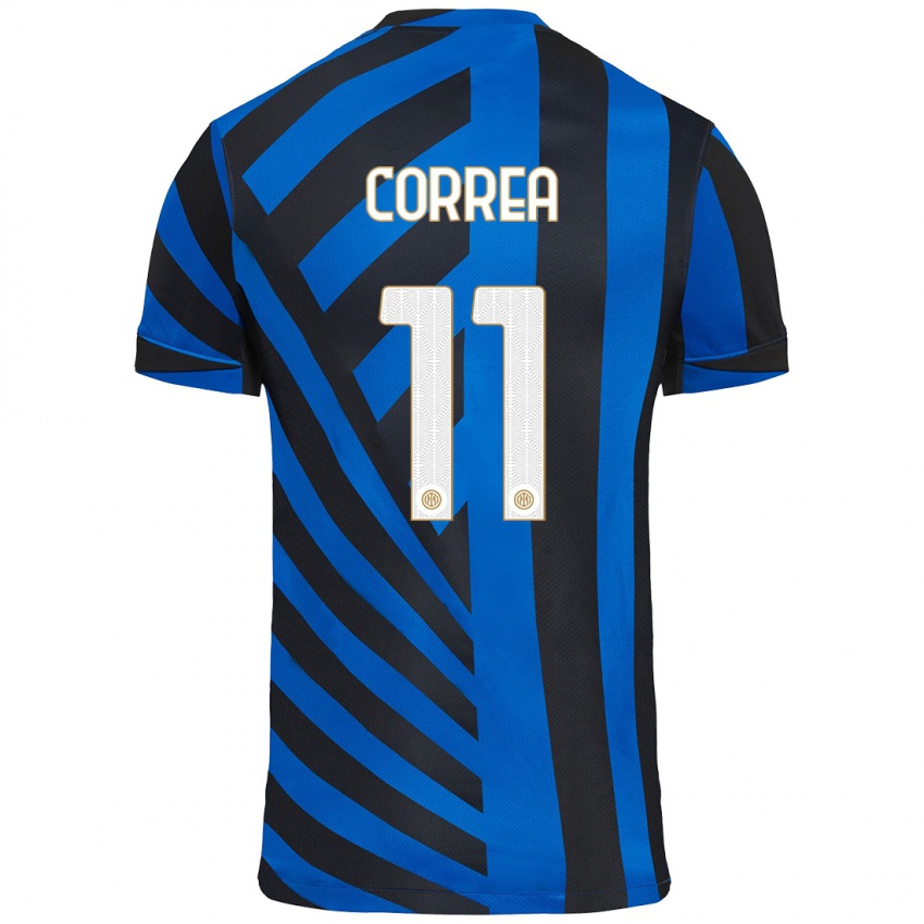 Niño Camiseta Joaquin Correa #11 Azul Negro 1ª Equipación 2024/25 La Camisa