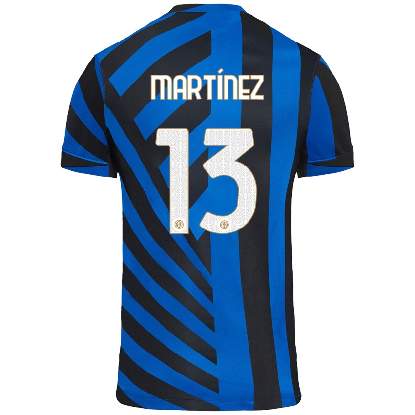 Niño Camiseta Josep Martínez #13 Azul Negro 1ª Equipación 2024/25 La Camisa