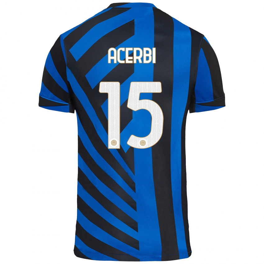 Niño Camiseta Francesco Acerbi #15 Azul Negro 1ª Equipación 2024/25 La Camisa