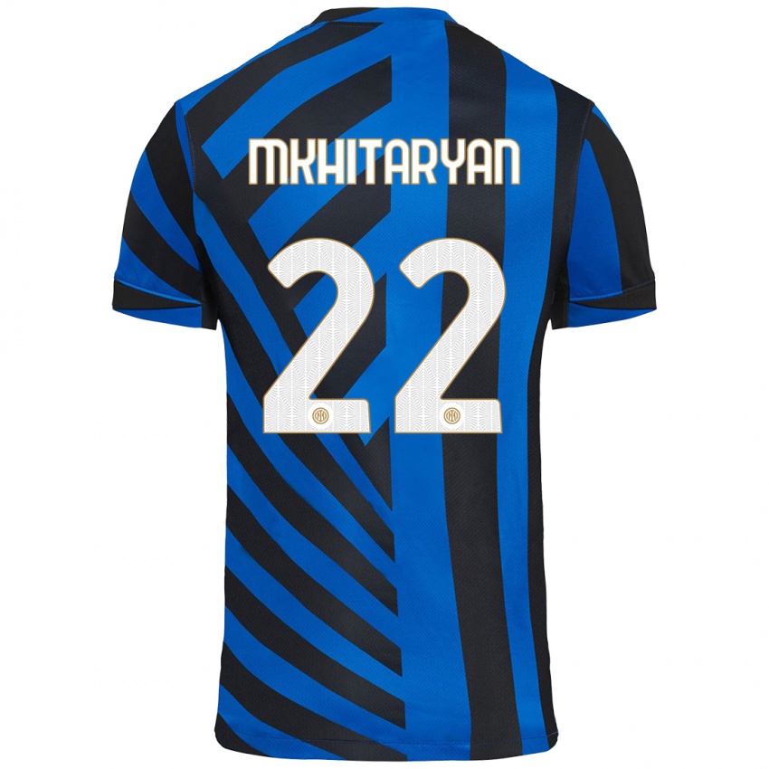 Niño Camiseta Henrikh Mkhitaryan #22 Azul Negro 1ª Equipación 2024/25 La Camisa