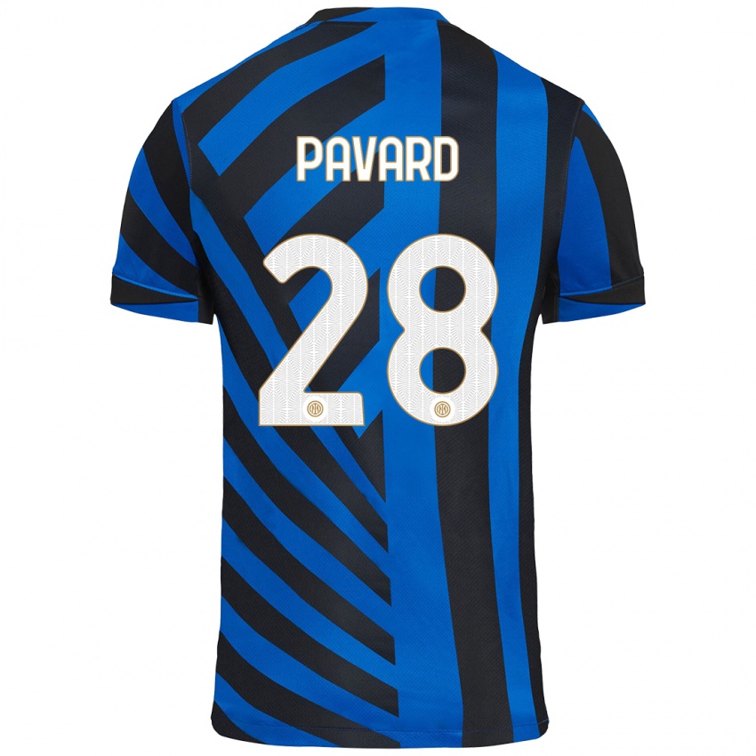 Niño Camiseta Benjamin Pavard #28 Azul Negro 1ª Equipación 2024/25 La Camisa