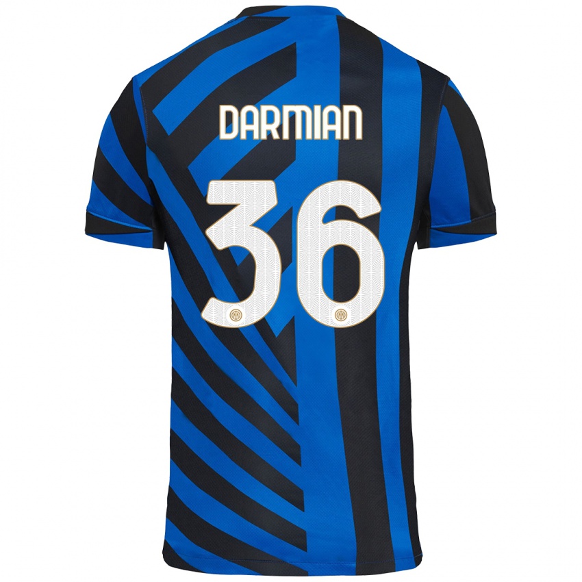 Niño Camiseta Matteo Darmian #36 Azul Negro 1ª Equipación 2024/25 La Camisa