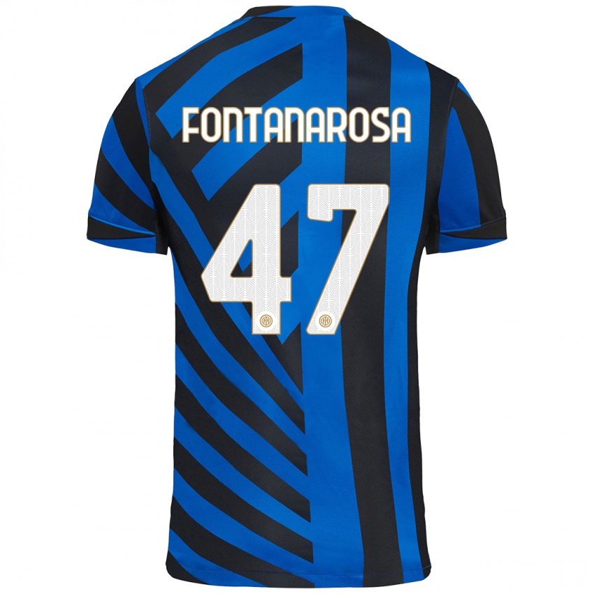 Niño Camiseta Alessandro Fontanarosa #47 Azul Negro 1ª Equipación 2024/25 La Camisa