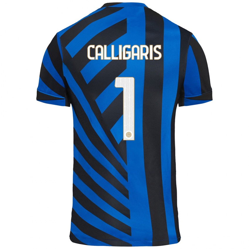 Niño Camiseta Alessandro Calligaris #1 Azul Negro 1ª Equipación 2024/25 La Camisa