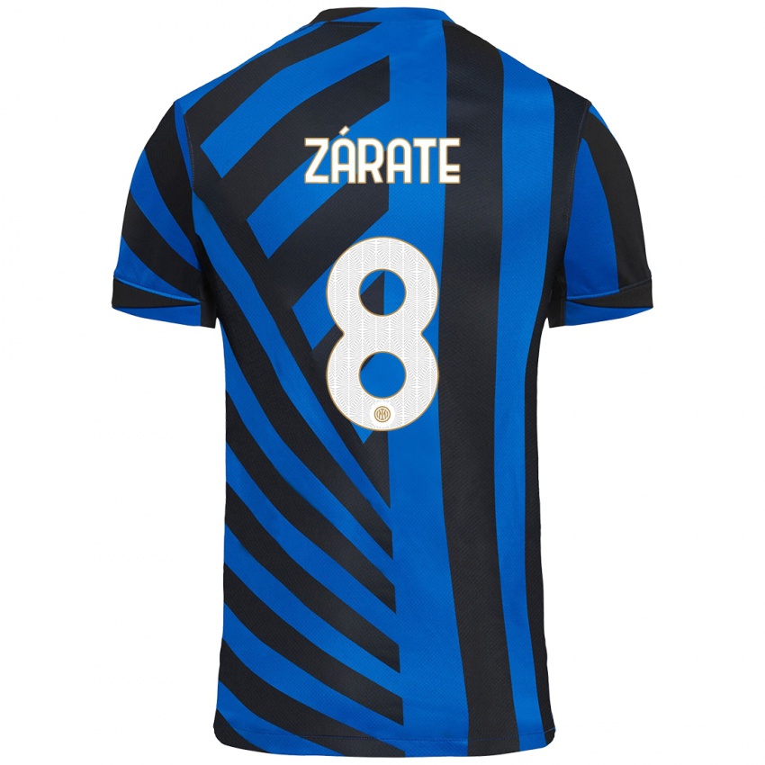 Niño Camiseta Dilan Zárate #8 Azul Negro 1ª Equipación 2024/25 La Camisa