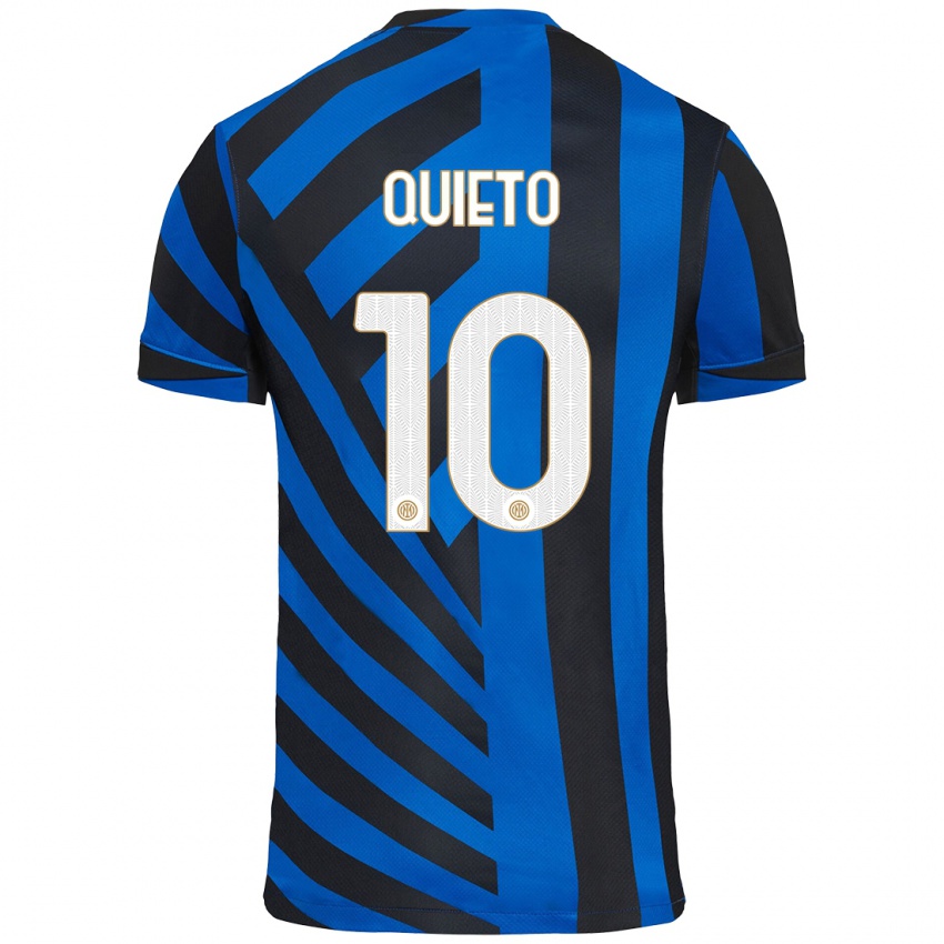 Niño Camiseta Daniele Quieto #10 Azul Negro 1ª Equipación 2024/25 La Camisa