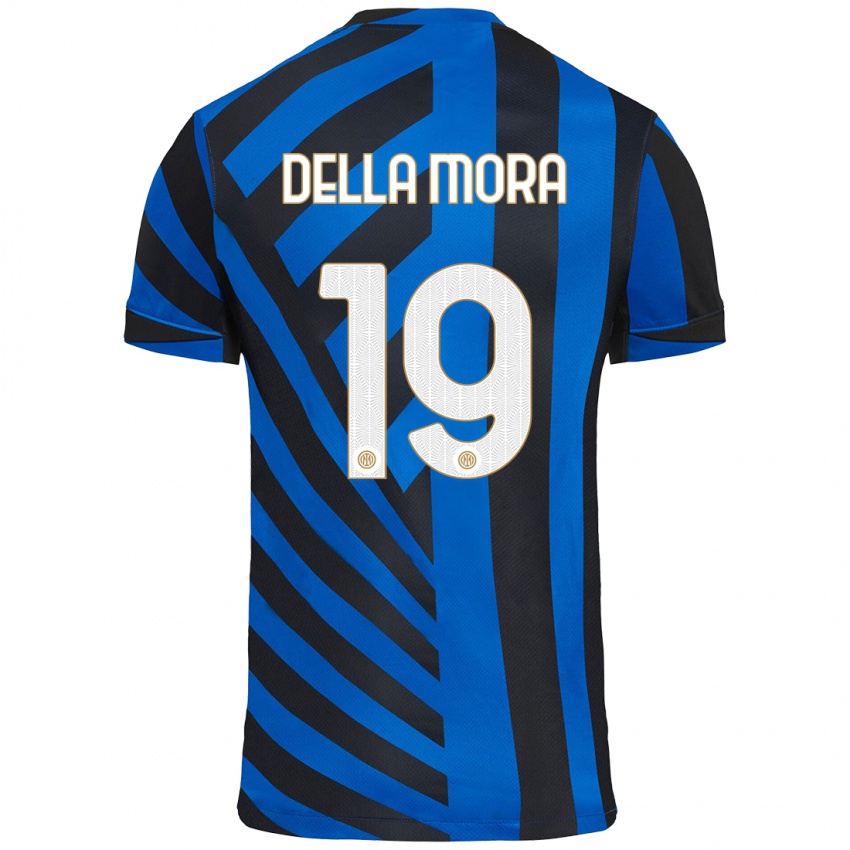 Niño Camiseta Tommaso Della Mora #19 Azul Negro 1ª Equipación 2024/25 La Camisa