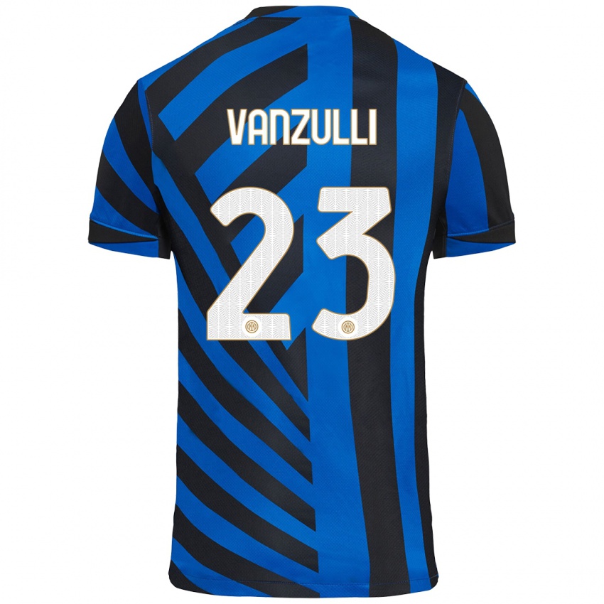 Niño Camiseta Marco Vanzulli #23 Azul Negro 1ª Equipación 2024/25 La Camisa