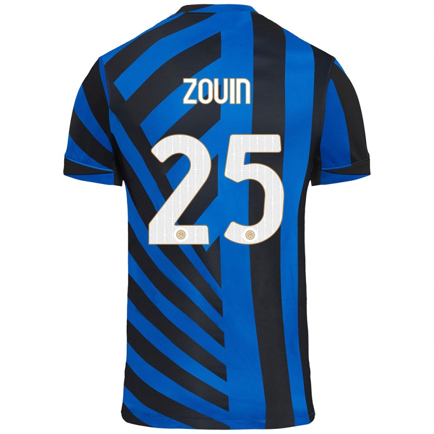 Niño Camiseta Aymen Zouin #25 Azul Negro 1ª Equipación 2024/25 La Camisa