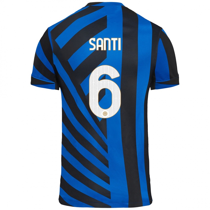 Niño Camiseta Irene Santi #6 Azul Negro 1ª Equipación 2024/25 La Camisa