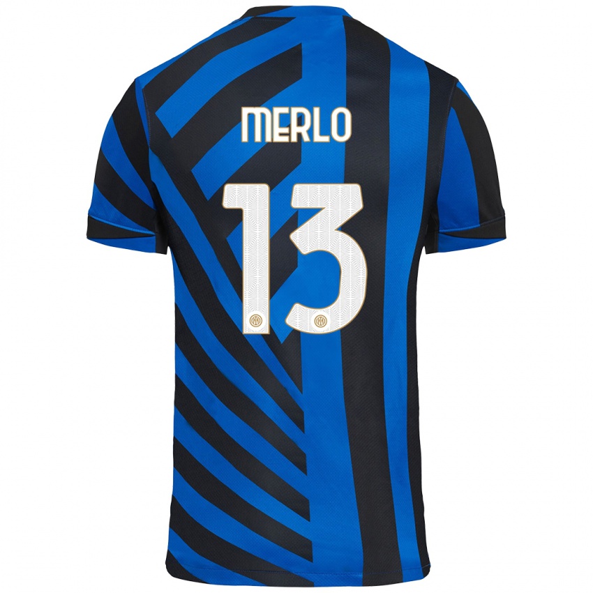 Niño Camiseta Beatrice Merlo #13 Azul Negro 1ª Equipación 2024/25 La Camisa