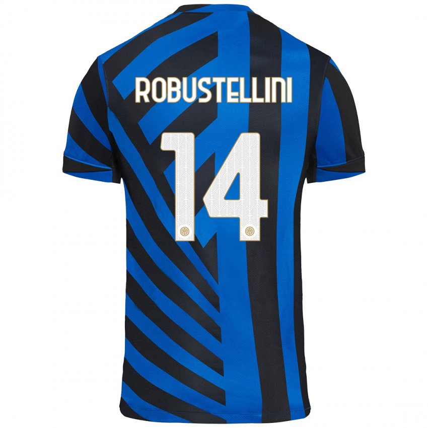 Niño Camiseta Chiara Robustellini #14 Azul Negro 1ª Equipación 2024/25 La Camisa